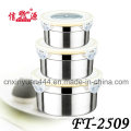Stainless Steel 3PCS Food Preservation Bowl (FT-2509)